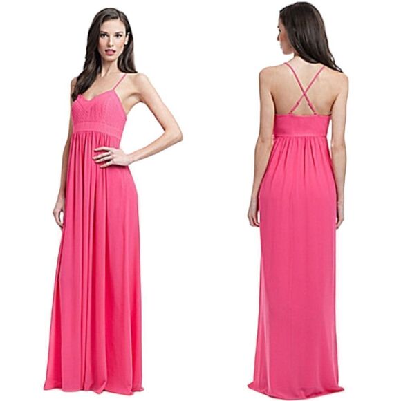 Badgley Mischka Dresses & Skirts - Belle Badgley Mischka X Back Maxi Dress in Pink Size 8